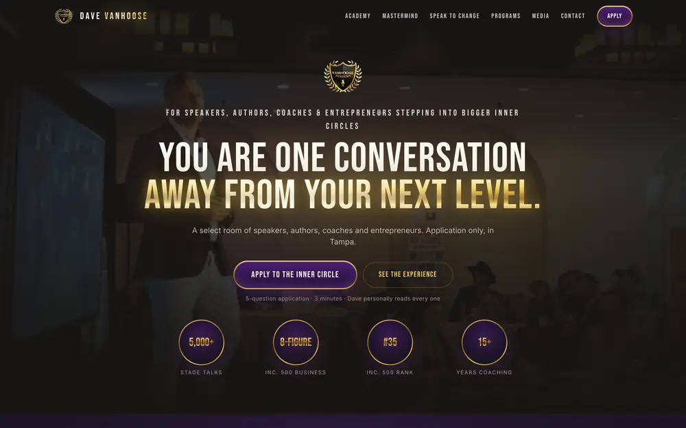 Dave VanHoose website, built by Voreli AI